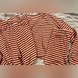 Dusty Rose + Wine Striped Set from Daily Drills